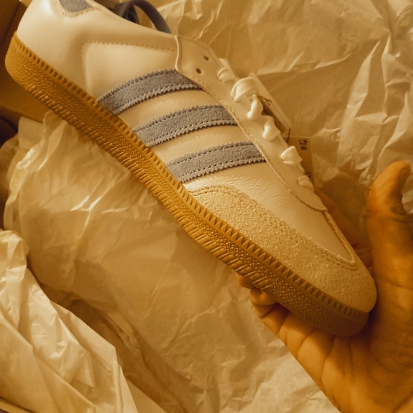 Adidas Samba White and Baby Blue Shoes